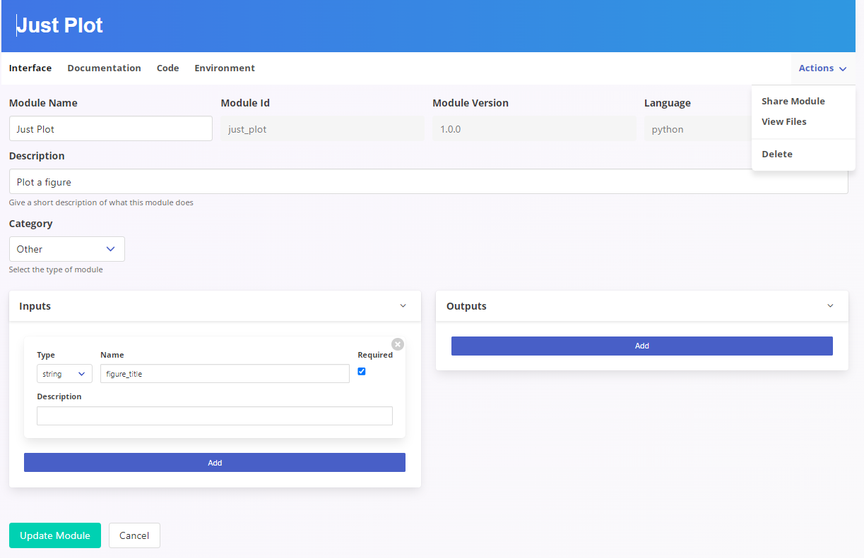 View or update module